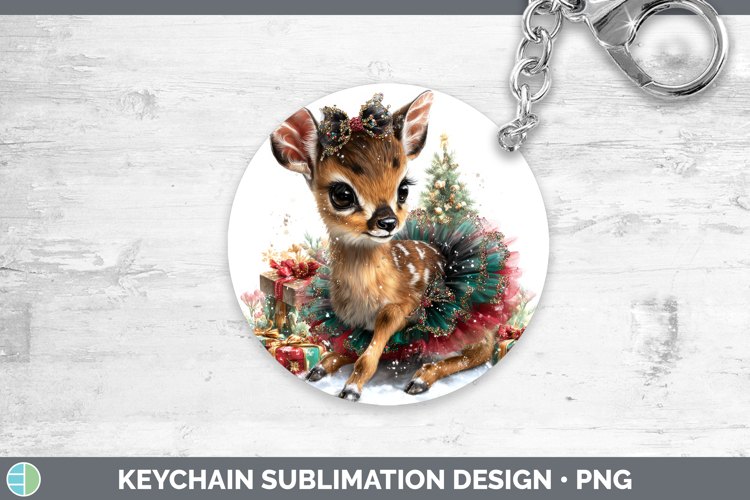 Safari Cute Christmas Impala Keychain Sublimation Keyring De