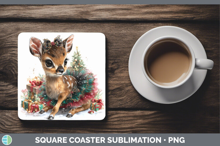GorgeousSafari Cute Christmas Square Coaster design.
