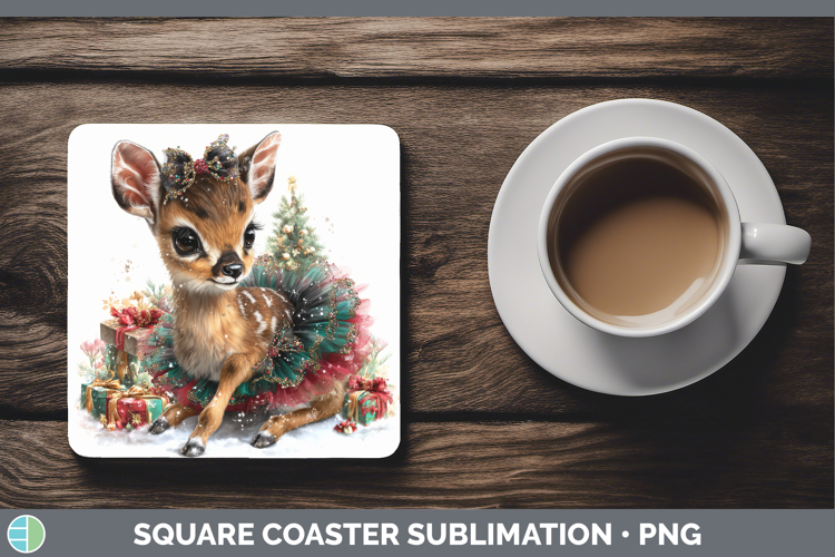 Safari Cute Christmas Impala Square Coaster Sublimation Coas