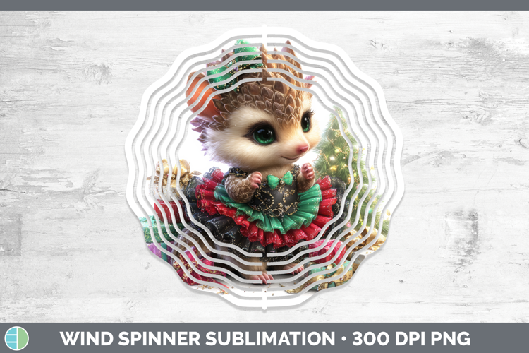 Safari Cute Christmas Pangolin Wind Spinner Sublimation Spin