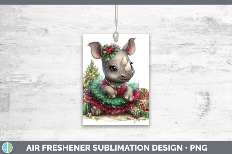 Safari Cute Christmas Rhino Air Freshener Sublimation Car Fr