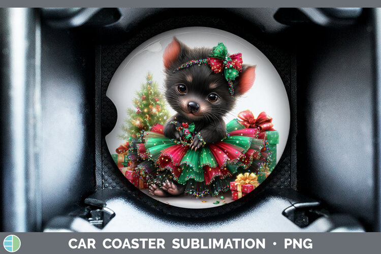 GorgeousSafari Cute Christmas Car Coaster design.
