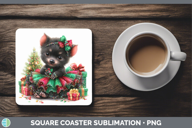 GorgeousSafari Cute Christmas Square Coaster design.