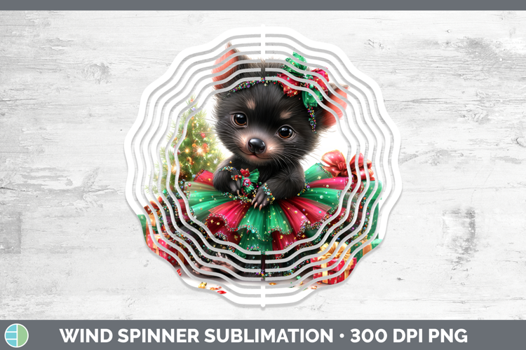 Safari Cute Christmas Tasmanian Devil Wind Spinner Sublimati