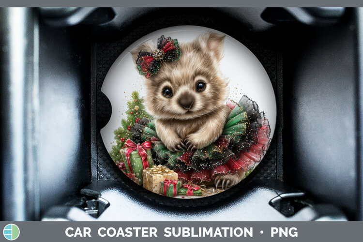 GorgeousSafari Cute Christmas Car Coaster design.