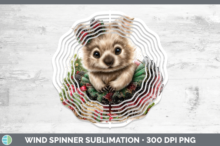 Safari Cute Christmas Wombat Wind Spinner Sublimation Spinne