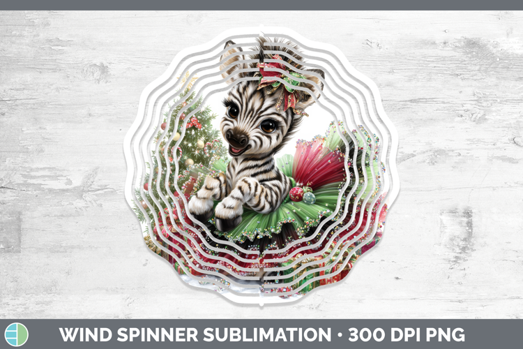 Safari Cute Christmas Zebra Wind Spinner Sublimation Spinner
