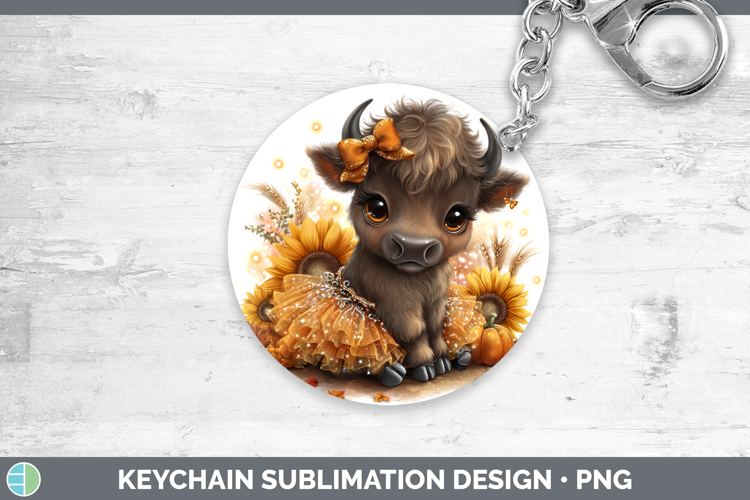 Buffalo Safari Cute Thanksgiving Keychain Sublimation Design