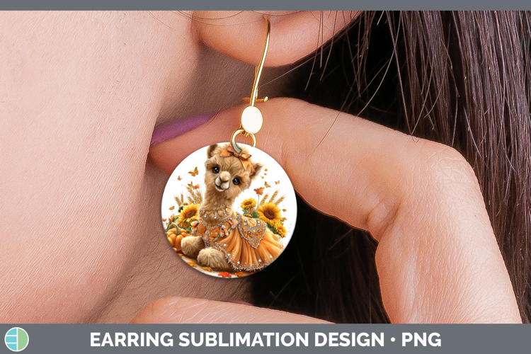 Camel Safari Cute Thanksgiving Round Earrings Sublimation De