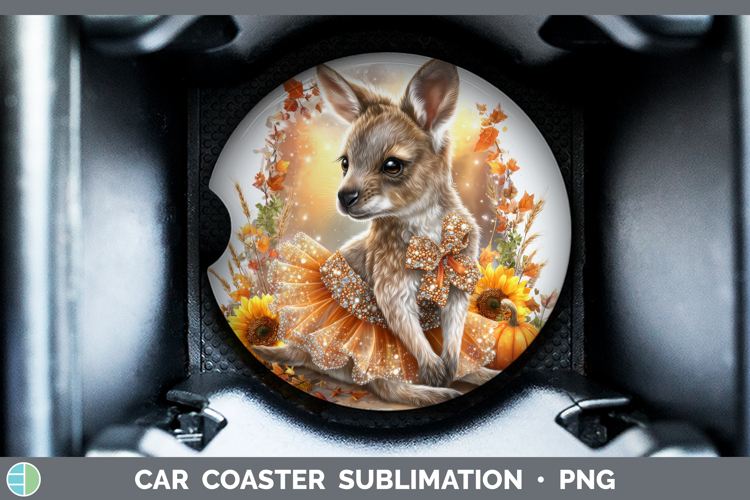 Kangaroo Safari Cute Thanksgiving Car Coaster Sublimation De
