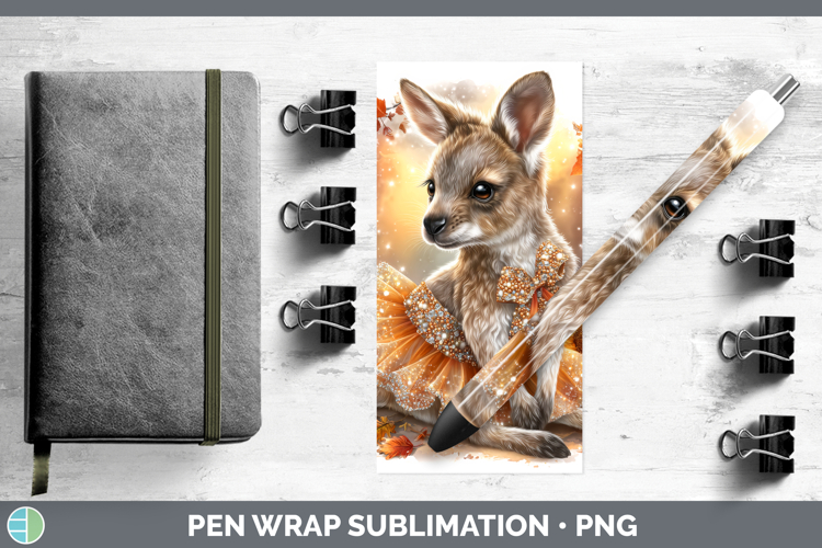 Kangaroo Safari Cute Thanksgiving Pen Wrap Sublimation Desig