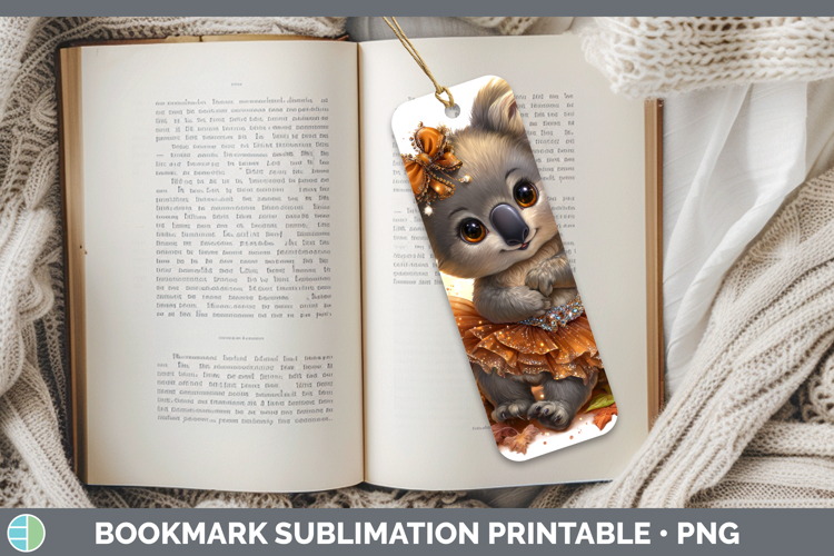Koala Safari Cute Thanksgiving Bookmark Sublimation Design