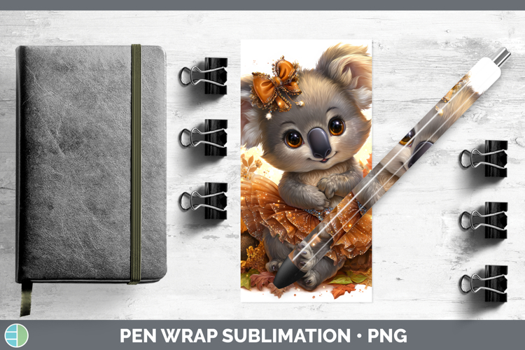 Koala Safari Cute Thanksgiving Pen Wrap Sublimation Design