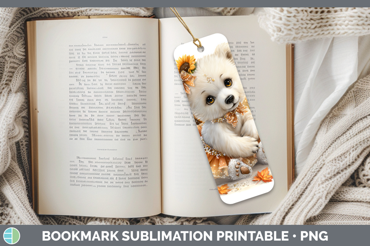 Polar Bear Safari Cute Thanksgiving Bookmark Sublimation Des