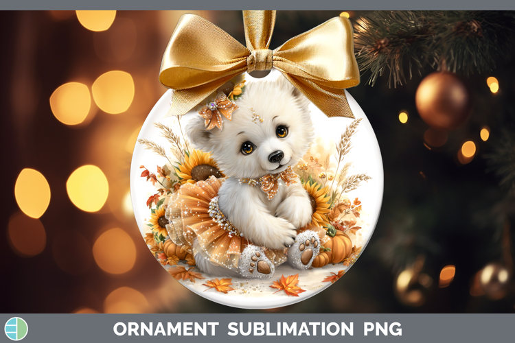 Polar Bear Safari Cute Thanksgiving Ornament Sublimation Des