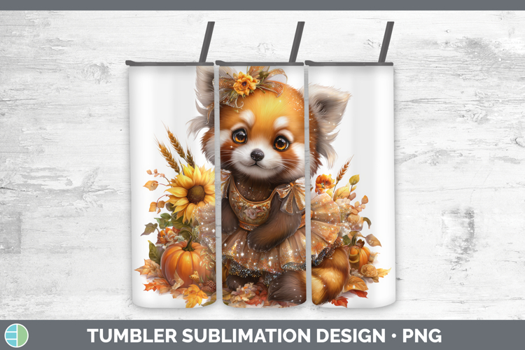 Red Panda Safari Cute Thanksgiving Tumbler Sublimation Desig