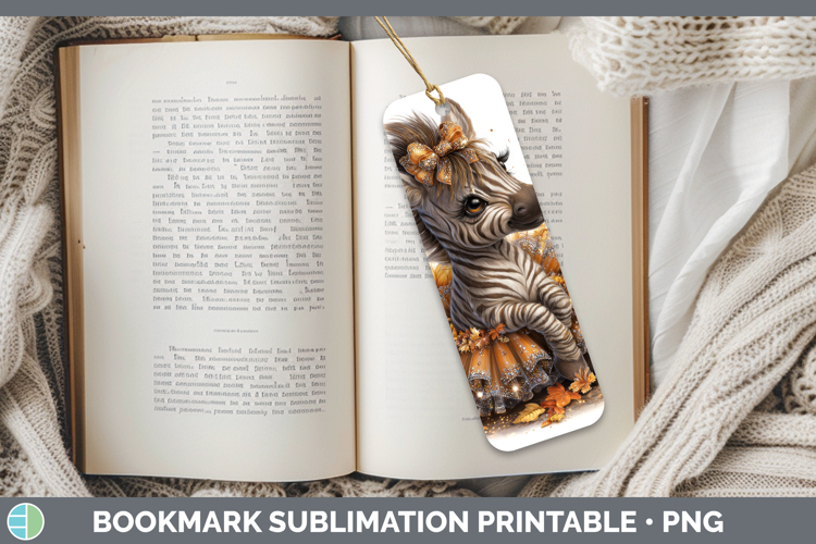 Zebra Safari Cute Thanksgiving Bookmark Sublimation Design