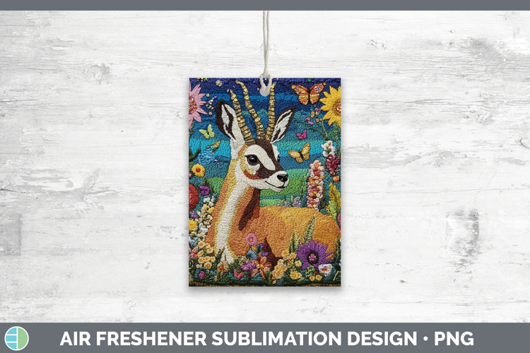 Safari Embroider Antelope Air Freshener Sublimation Car Fres