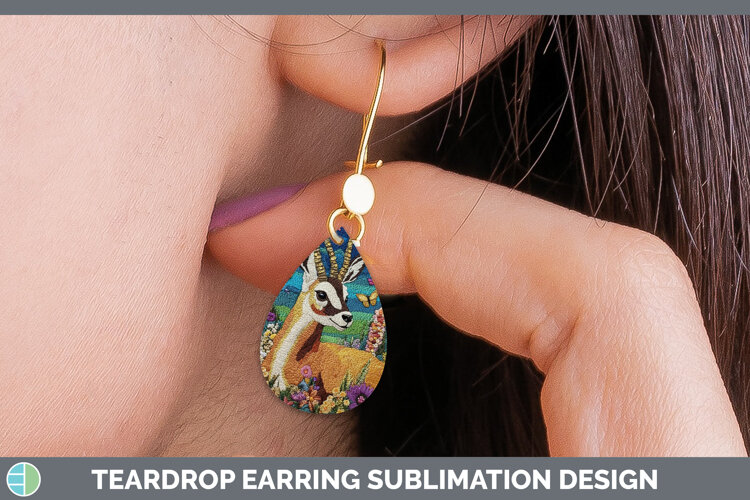 GorgeousSafari Embroider Teardrop Earrings design.