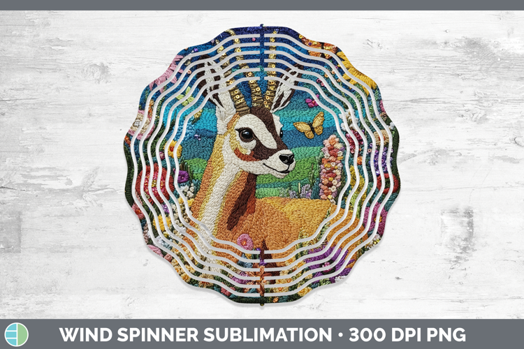 Safari Embroider Antelope Wind Spinner Sublimation Spinner D