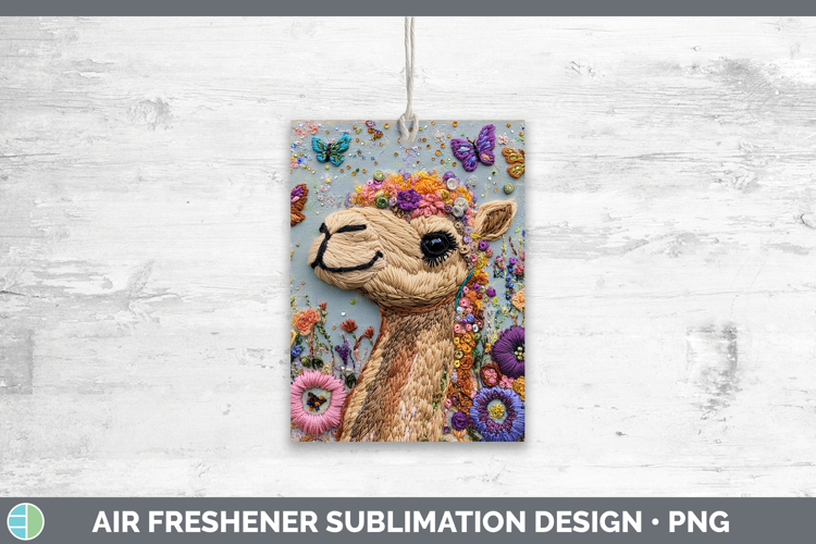 Safari Embroider Camel Air Freshener Sublimation Car Freshen