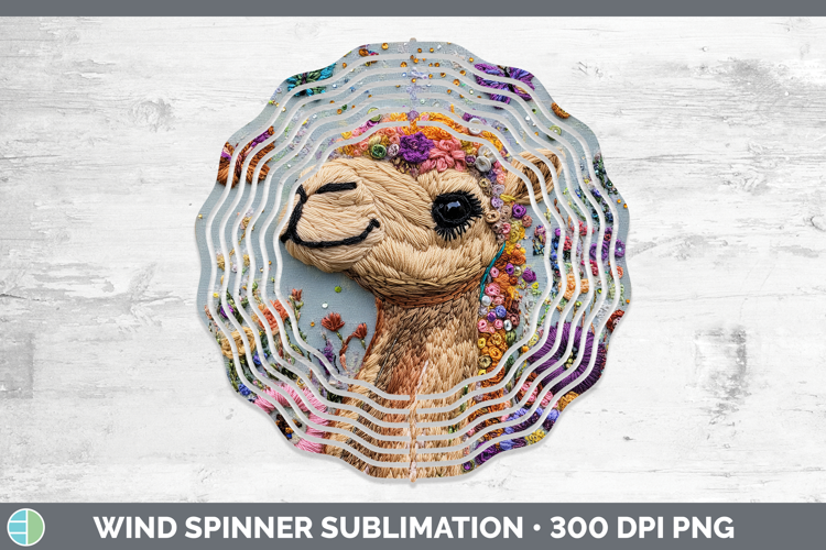 Safari Embroider Camel Wind Spinner Sublimation Spinner Desi