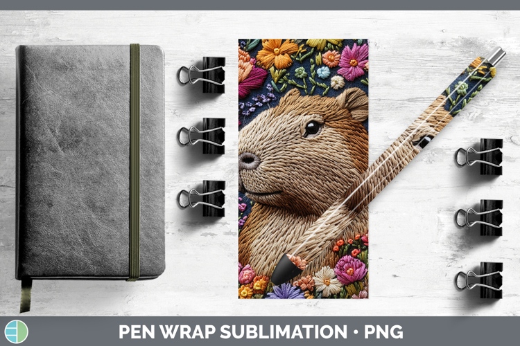 Safari Embroider Capybara Pen Wrap Sublimation Pen Designs