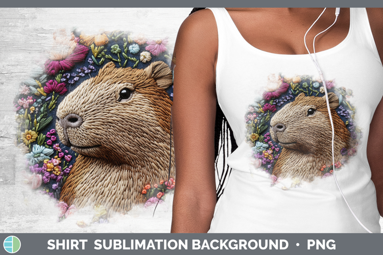 Safari Embroider Capybara Shirt Sublimation Sublimation Back