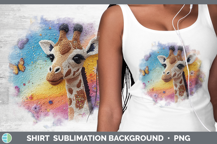 Safari Embroider Giraffe Shirt Sublimation Sublimation Backg