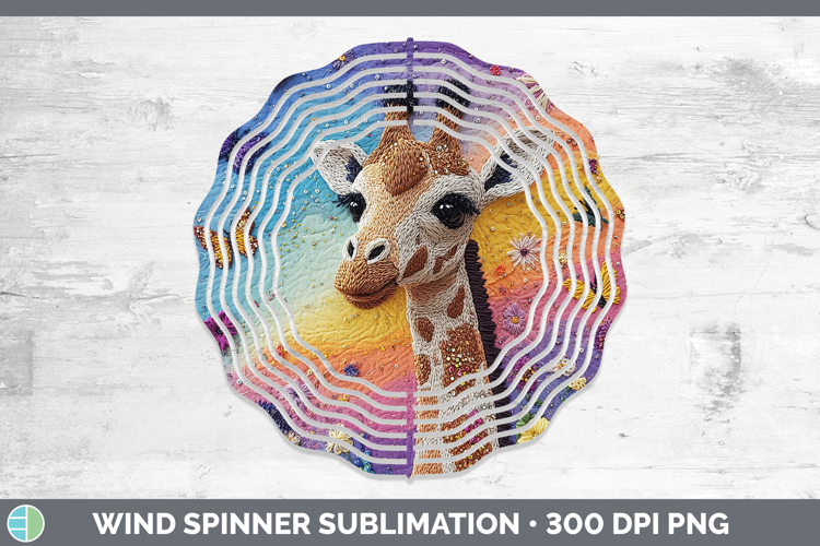 Safari Embroider Giraffe Wind Spinner Sublimation Spinner De