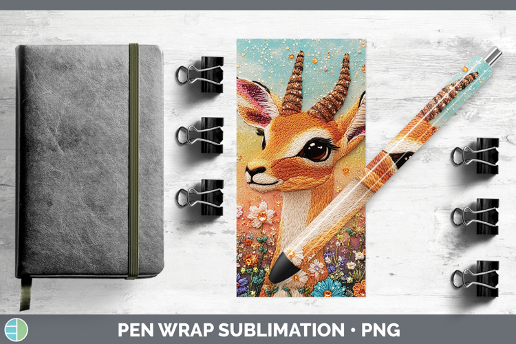Safari Embroider Impala Pen Wrap Sublimation Pen Designs