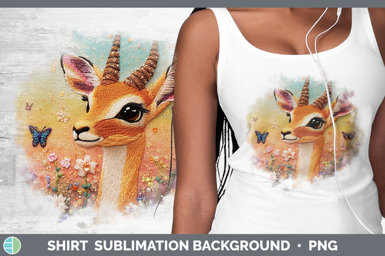 Safari Embroider Impala Shirt Sublimation Sublimation Backgr