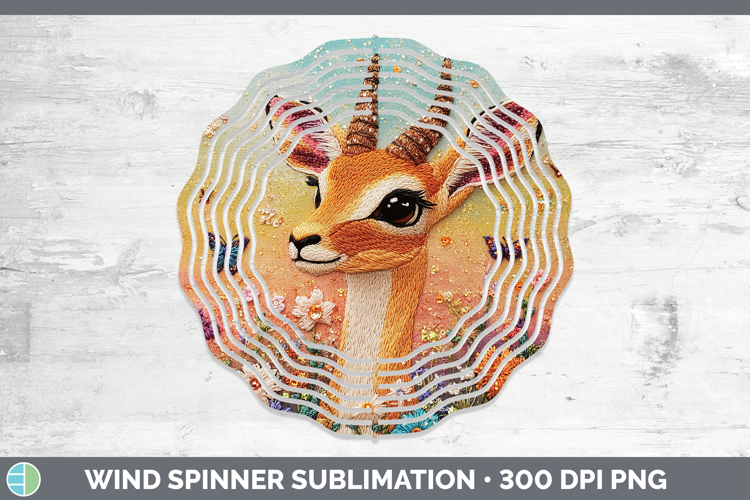 Safari Embroider Impala Wind Spinner Sublimation Spinner Des