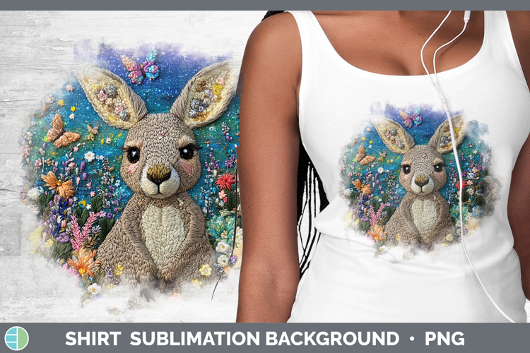 Safari Embroider Kangaroo Shirt Sublimation Sublimation Back