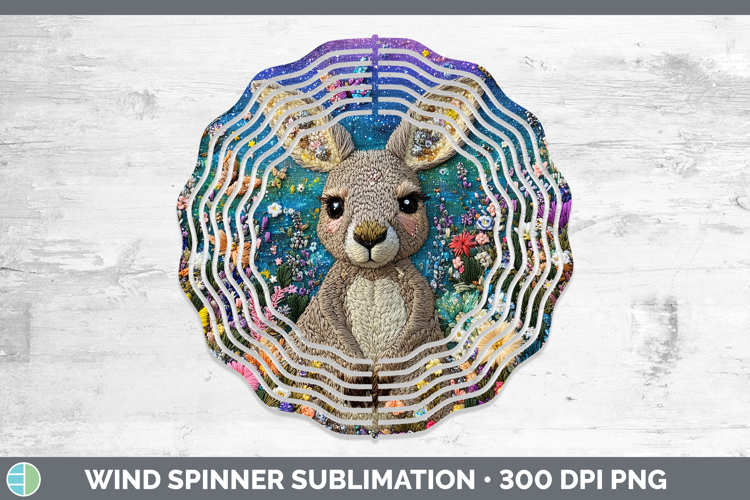 Safari Embroider Kangaroo Wind Spinner Sublimation Spinner D
