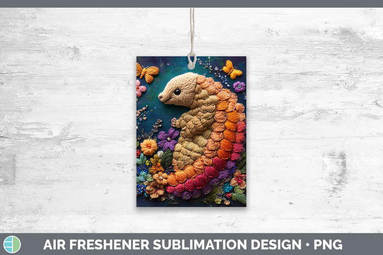 Safari Embroider Pangolin Air Freshener Sublimation Car Fres