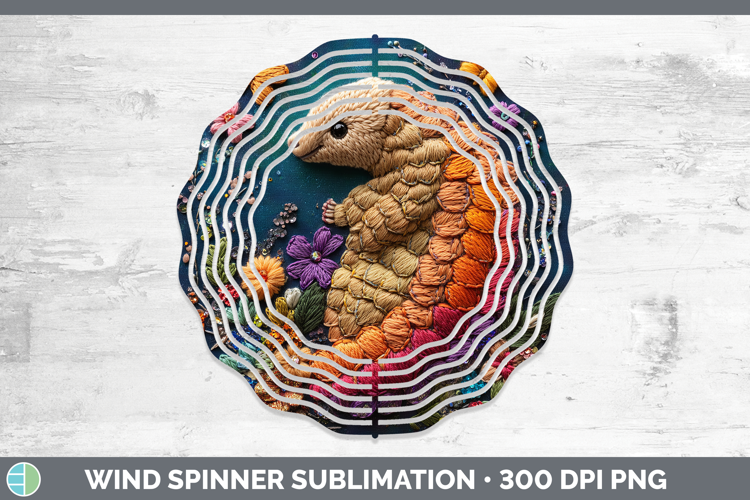 Safari Embroider Pangolin Wind Spinner Sublimation Spinner D