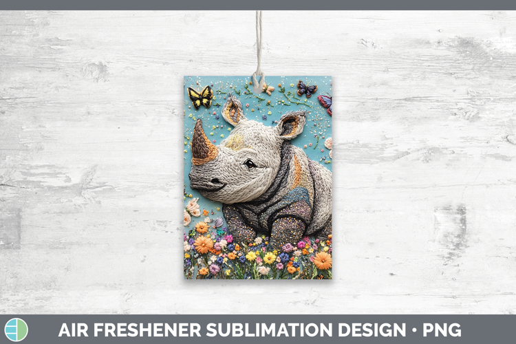 Safari Embroider Rhino Air Freshener Sublimation Car Freshen