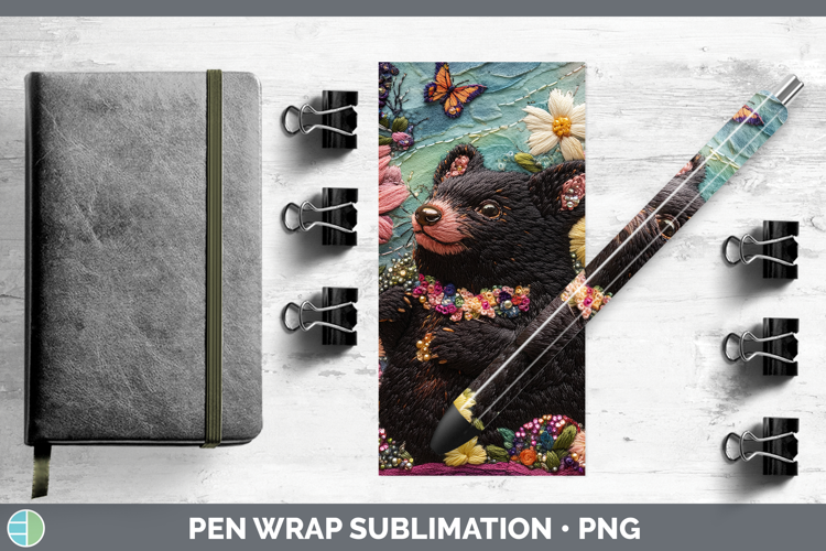 Safari Embroider Tasmanian Devil Pen Wrap Sublimation Pen De