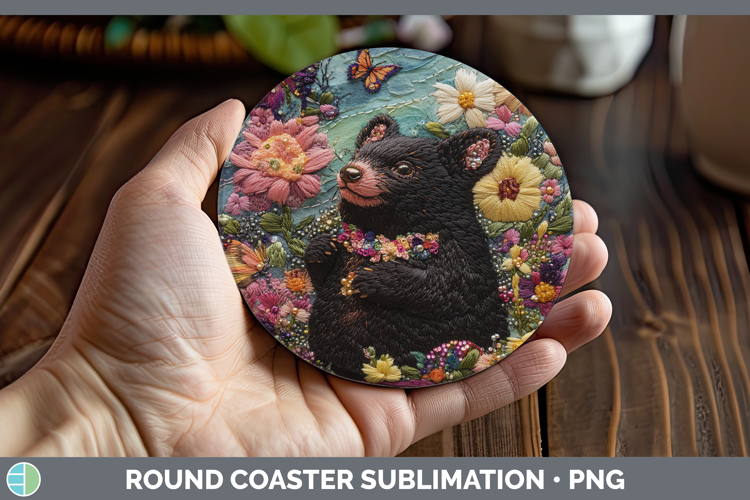 Safari Embroider Tasmanian Devil Round Coaster Sublimation C