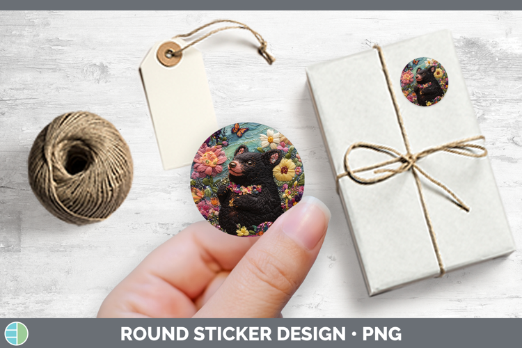 Safari Embroider Tasmanian Devil Stickers | Round Labels Des
