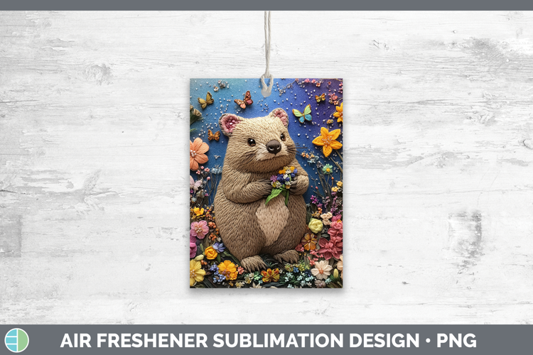 Safari Embroider Wombat Air Freshener Sublimation Car Freshe
