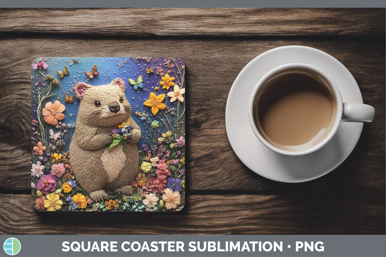 GorgeousSafari Embroider Square Coaster design.