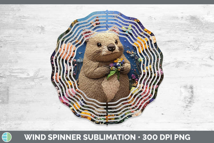 Safari Embroider Wombat Wind Spinner Sublimation Spinner Des