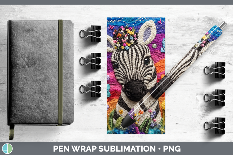 Safari Embroider Zebra Pen Wrap Sublimation Pen Designs