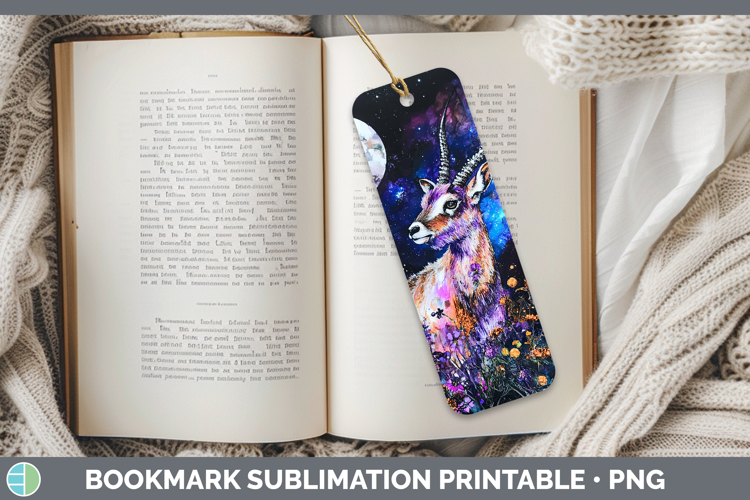 Safari Galaxy Antelope Bookmark Sublimation Printable Design