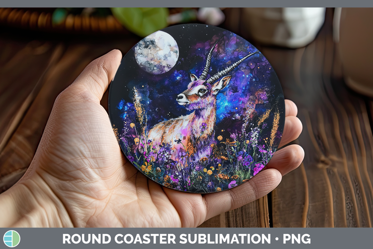Safari Galaxy Antelope Round Coaster Sublimation Coaster Des