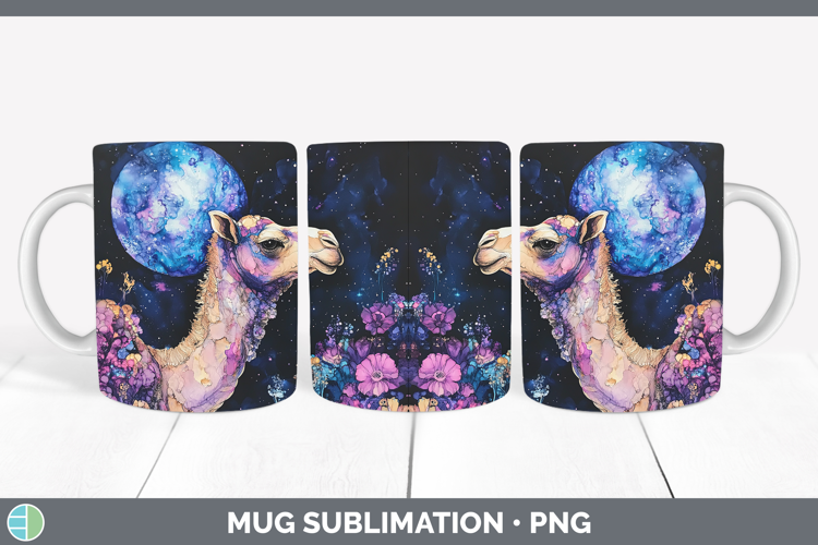 Safari Galaxy Camel Mug Wrap Sublimation Coffee Cup Designs