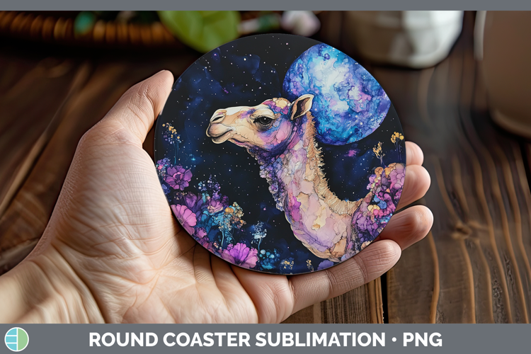 Safari Galaxy Camel Round Coaster Sublimation Coaster Design