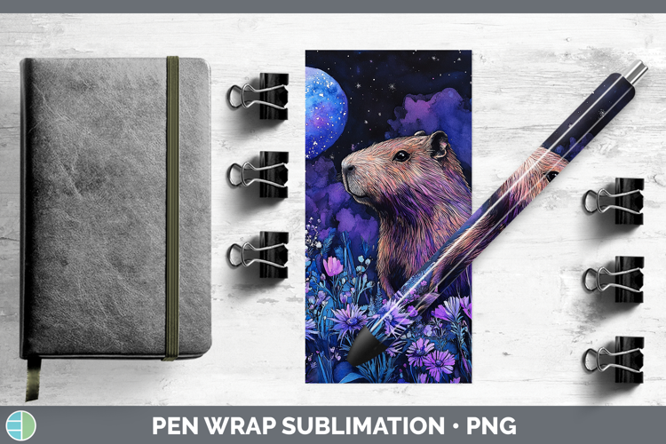 Safari Galaxy Capybara Pen Wrap Sublimation Pen Designs